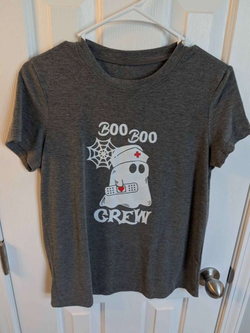 Boo boo crew ghost nurse Stretch loose fit relax t shirt halloween